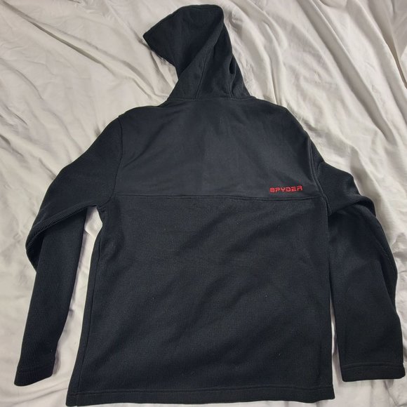 Spyder Mens Large 1/4 Zip Hoodie Sweater Long Sleeve Winter Warm Casual - Picture 2 of 10